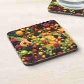 Fruchtliebhaber Delight Colorful Fruchtplatter, Getränkeuntersetzer (Linke Seite)
