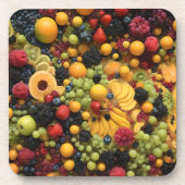 Fruchtliebhaber Delight Colorful Fruchtplatter, Getränkeuntersetzer (Vorderseite)
