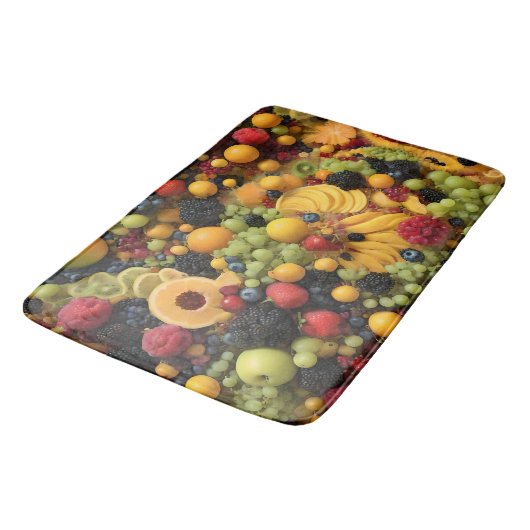 Fruchtliebhaber Genießen farbenfrohe Platter, Badematte (Schrägansicht)