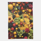 Fruchtliebhaber Genießen farbenfrohe Platter, Geschirrtuch (Vertikal)