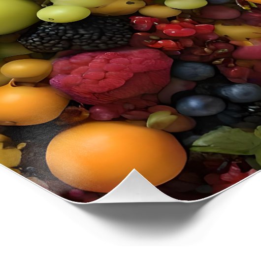 Fruchtliebhaber Genießen farbenfrohe Platter, Poster (Ecke)