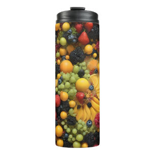 Fruchtliebhaber Genießen farbenfrohe Platter, Thermosbecher