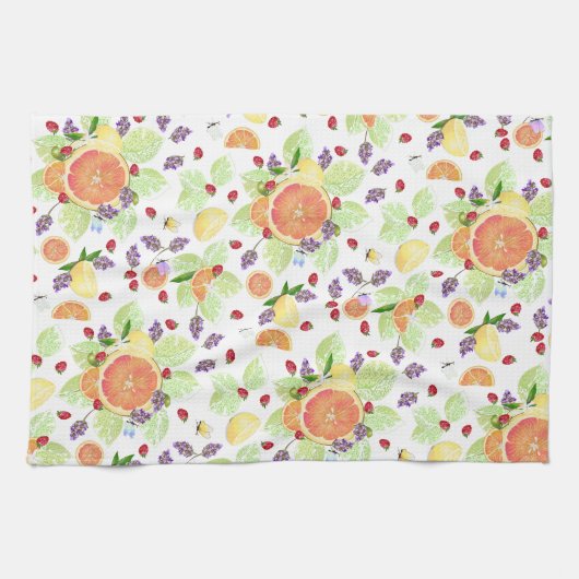 Fruchtmark Citrus Mix Grapefruit Lemon Orange Geschirrtuch (Horizontal)