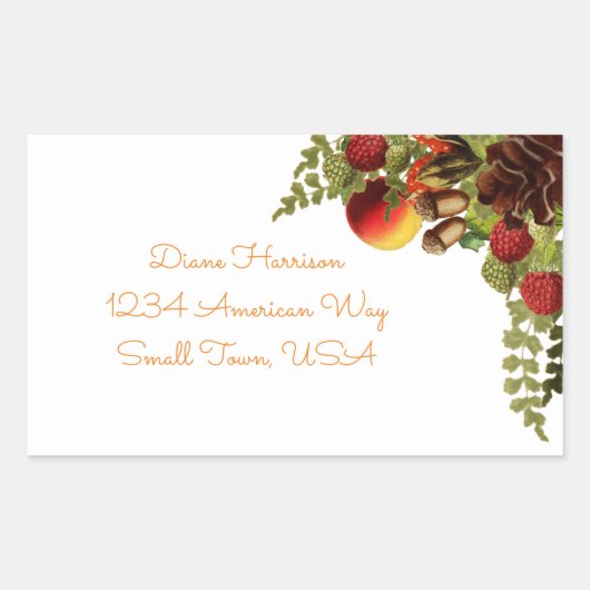 Fruchtmarke für Herbst Rechteckiger Aufkleber (Vorderseite)