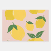Fruchtmarkt Lemon Print Modern Food Art Abstrakt Geschenkpapier Set (Vorderseite 2)