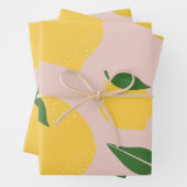 Fruchtmarkt Lemon Print Modern Food Art Abstrakt Geschenkpapier Set (Beispiel)