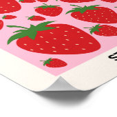 Fruchtmarkt Rosa Erdbeeren Lebensmittel Abstrakt Poster (Ecke)