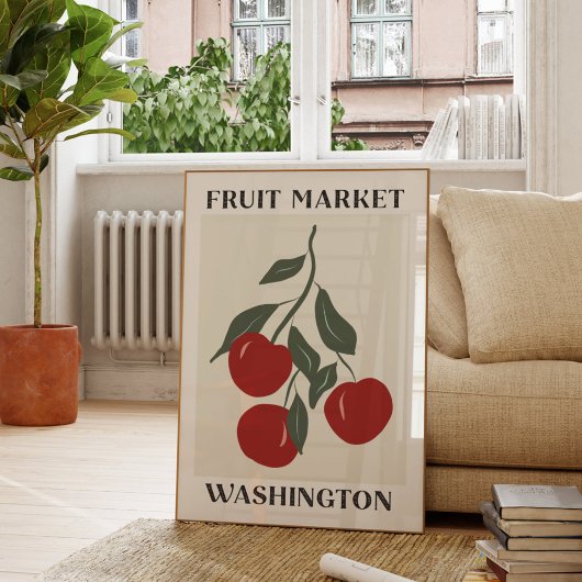 Fruchtmarkt Washington Red Apples Food Poster