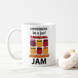 Fruchtmarmelade in Süße in einem Marmeladenteich Kaffeetasse
