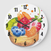 Fruchtmedley Kitchen Clock Große Wanduhr (Vorderseite)