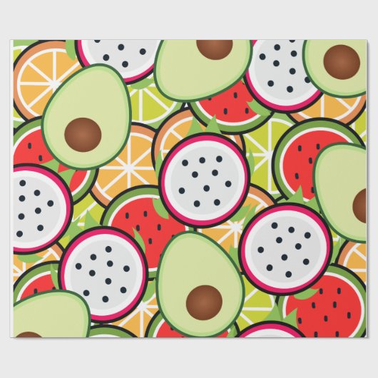 Fruchtmischpapier Geschenkpapier (Flach)