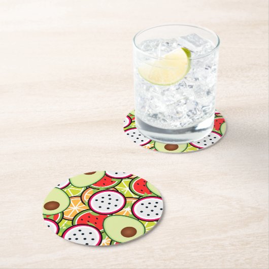 Fruchtmischung Runder Pappuntersetzer (Vor Ort)