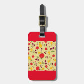 Fruchtmuster Äpfel Kirschen und Birnen Gepäckanhänger (Vorderseite vertikal)