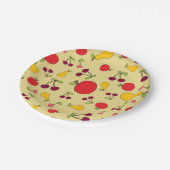 Fruchtmuster Äpfel Kirschen und Birnen Pappteller (Schrägansicht)