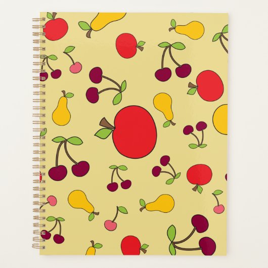 Fruchtmuster Äpfel Kirschen und Birnen Planer (Vorderseite)