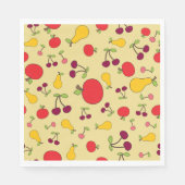 Fruchtmuster Äpfel Kirschen und Birnen Serviette (Vorderseite)