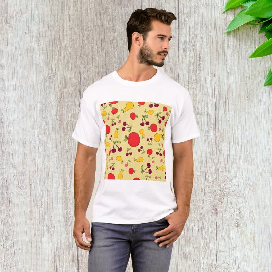 Fruchtmuster Äpfel Kirschen und Birnen T-Shirt