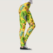 Fruchtmuster auf gelbem Hintergrund Leggings (Rechts)
