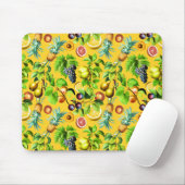 Fruchtmuster auf gelbem Hintergrund Mousepad (Mit Mouse)