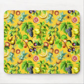 Fruchtmuster auf gelbem Hintergrund Mousepad (Vorne)