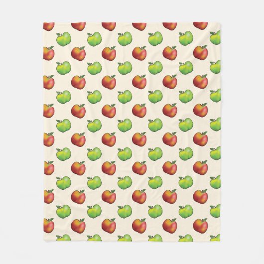 Fruchtmuster aus rotem und grünem Apfel Fleecedecke (Vorderseite)
