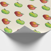Fruchtmuster aus rotem und grünem Apfel Geschenkpapier (Ecke)