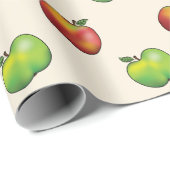 Fruchtmuster aus rotem und grünem Apfel Geschenkpapier (Rolleneckpunkt)