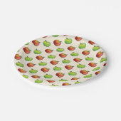 Fruchtmuster aus rotem und grünem Apfel Pappteller (Schrägansicht)