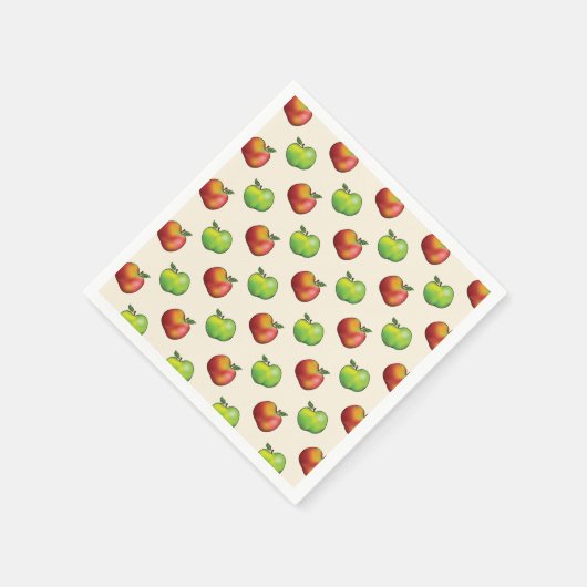 Fruchtmuster aus rotem und grünem Apfel Serviette (Ecke)