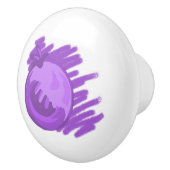 Fruchtmuster Blaubeeren und Creme Keramikknauf (Rechts)