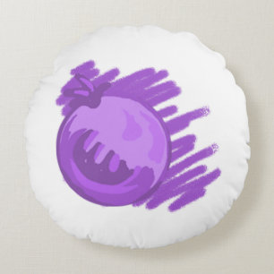 Fruchtmuster Blaubeeren und Creme Rundes Kissen