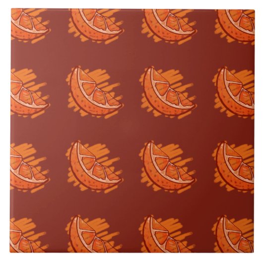 Fruchtmuster Blut Orange Fliese (Vorderseite)