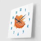 Fruchtmuster Blütengeschenke Quadratische Wanduhr (Winkel)