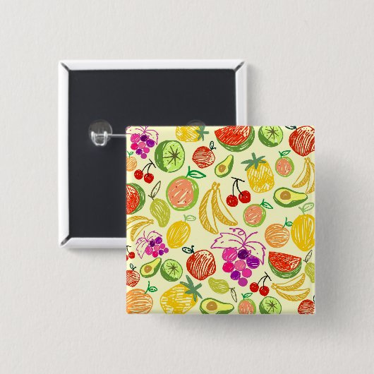 Fruchtmuster Button (Vorne & Hinten)