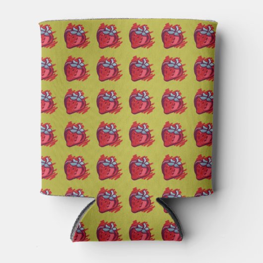 Fruchtmuster Erdbeeren auf Gold Party Stuff Dosenkühler (Vorderseite)