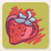 Fruchtmuster Erdbeeren auf Gold Party Stuff Rechteckiger Pappuntersetzer (Vorderseite)