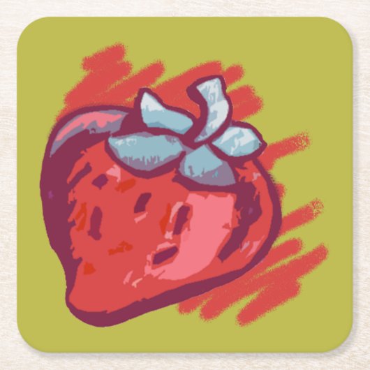 Fruchtmuster Erdbeeren auf Gold Party Stuff Rechteckiger Pappuntersetzer (Vorderseite)