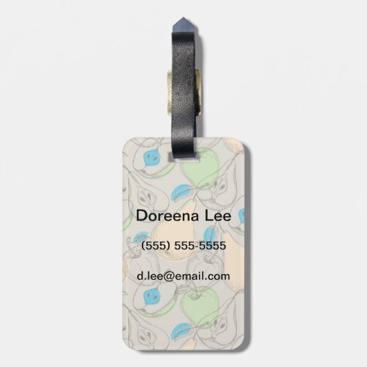 Fruchtmuster Gepäckanhänger (Rückseite vertikal)