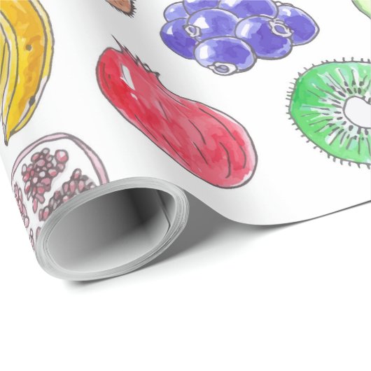 Fruchtmuster Geschenkpapier (Rolleneckpunkt)