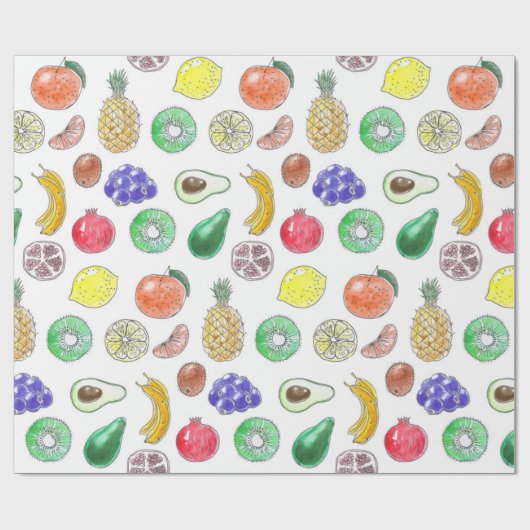 Fruchtmuster Geschenkpapier (Flach)