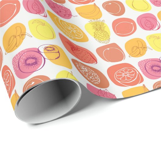 Fruchtmuster Geschenkpapier (Rolleneckpunkt)