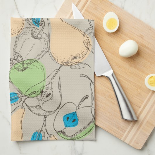 Fruchtmuster Geschirrtuch (Viertel Falte)