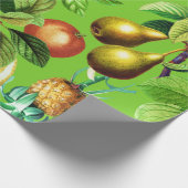 Fruchtmuster im grünen Hintergrund Geschenkpapier (Ecke)