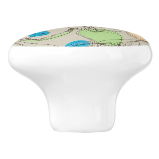 Fruchtmuster Keramikknauf (Seitenansicht)