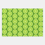 Fruchtmuster, Kirschen, Bananen und Limone Scheibe Geschenkpapier Set (Vorderseite 3)