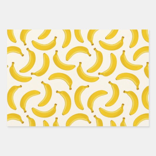 Fruchtmuster, Kirschen, Bananen und Limone Scheibe Geschenkpapier Set (Vorderseite 2)