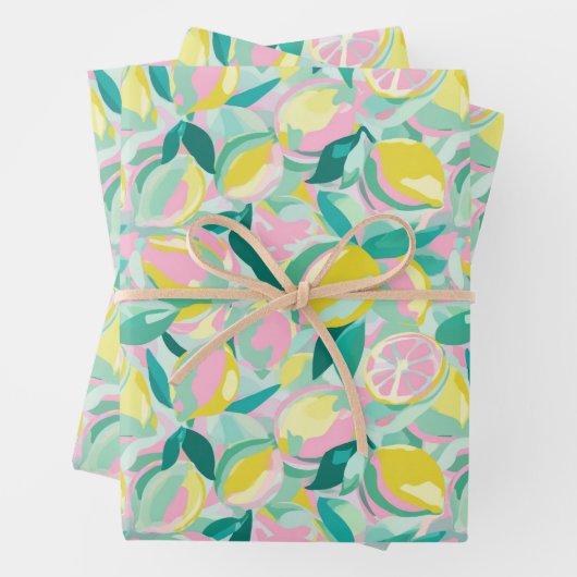 Fruchtmuster | Kühles Teal Geschenkpapier Set (Beispiel)