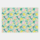 Fruchtmuster | Kühles Teal Geschenkpapier Set (Vorderseite)
