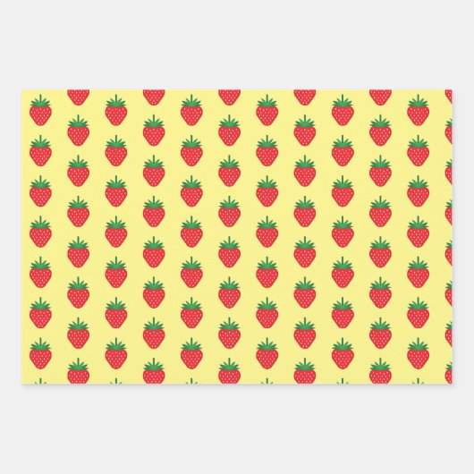 Fruchtmuster Lemon Berry Melon Wrapping Paper Geschenkpapier Set (Vorderseite)