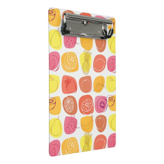Fruchtmuster Mini Klemmbrett (Schrägansicht)